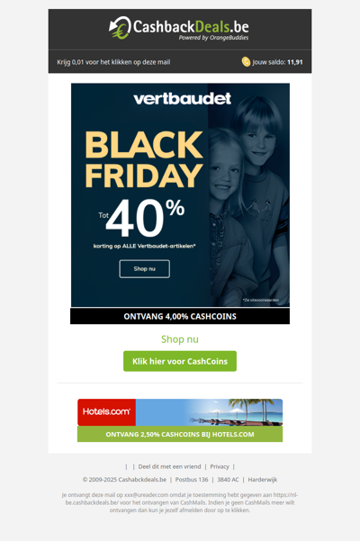 Tot 40% korting op alles bij Vertbaudet!