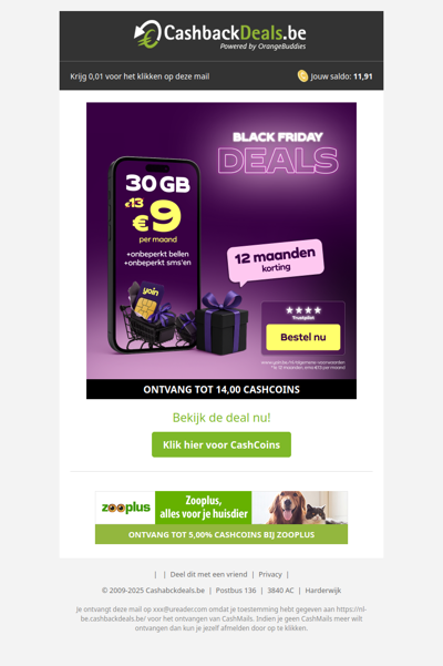 Black Friday deal: 12 maanden 4 EUR korting bij Yoin!