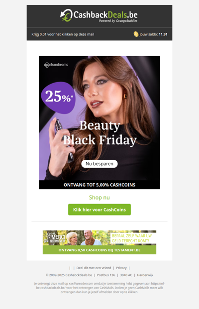 25% korting bij Parfumdreams!