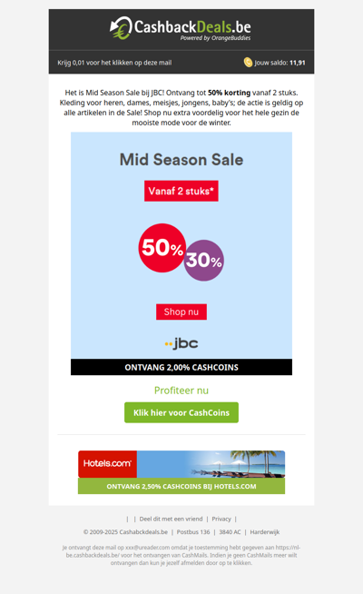 Tot 50% korting bij JBC!