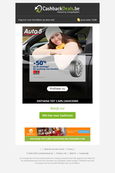 50% korting op montage bij aankoop van je autobanden