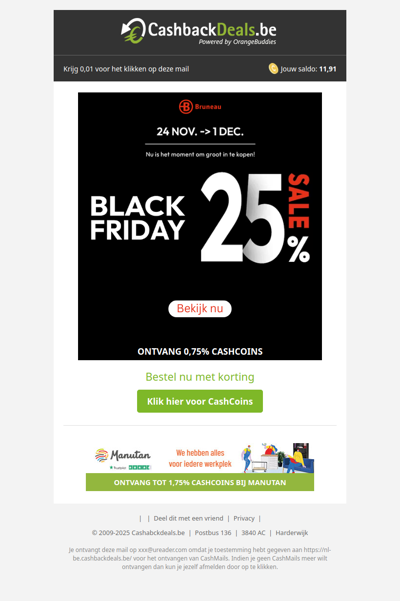 25% korting bij Bruneau!