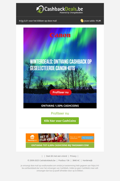 Winterdeals: Ontvang cashback bij Canon!