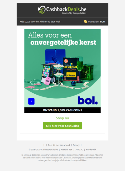 Korting op kerstcadeaus en -decoratie bij bol.