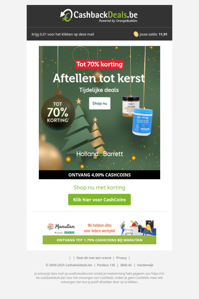 Tot 70% korting bij Holland & Barrett!