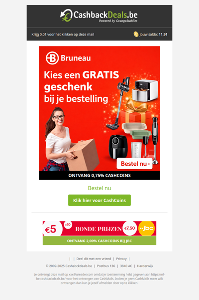 Kies een cadeau bij jouw bestelling bij Bruneau!