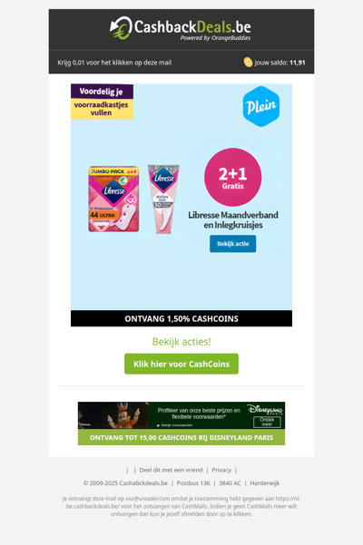 2+1 gratis op Libresse maandverband + inlegkruisjes bij Plein