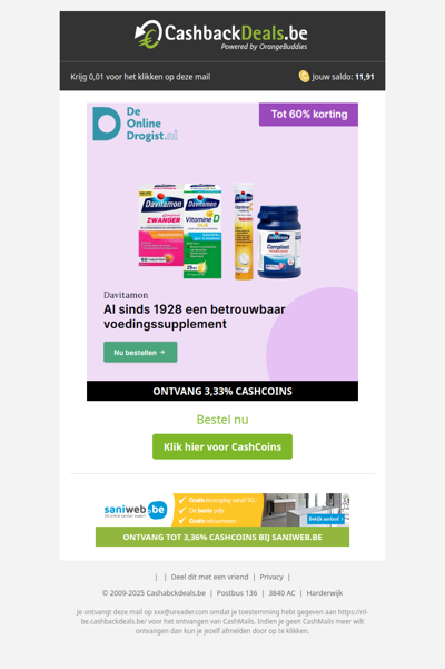 Tot 60% korting bij De Online Drogist