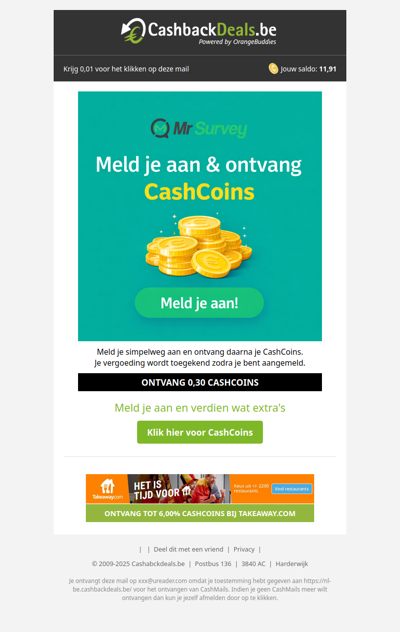 0,30 CashCoins, voor sfefd!