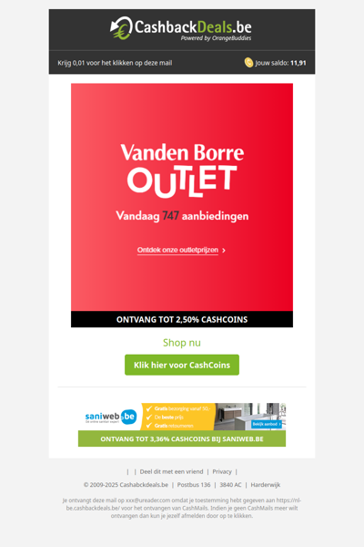 Ontdek nu de Vanden Borre Outlet!