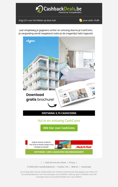 Ontvang snel 3,15 CashCoins!