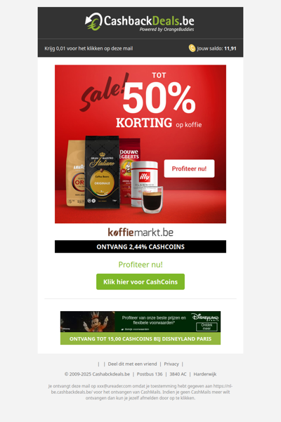 Laatste dag: 50% korting bij Koffiemarkt!
