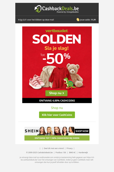 50% korting bij Vertbaudet