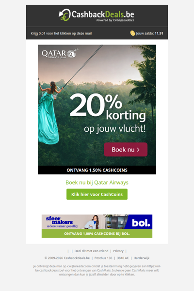 20% korting op jouw vlucht!