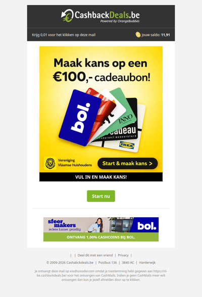 Een 100,- EUR cadeaubon wacht op jouw!