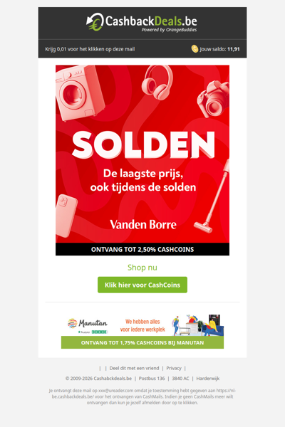 Solden bij Vanden Borre!