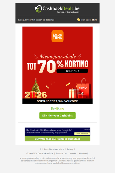 Tot 70% korting bij Temu!