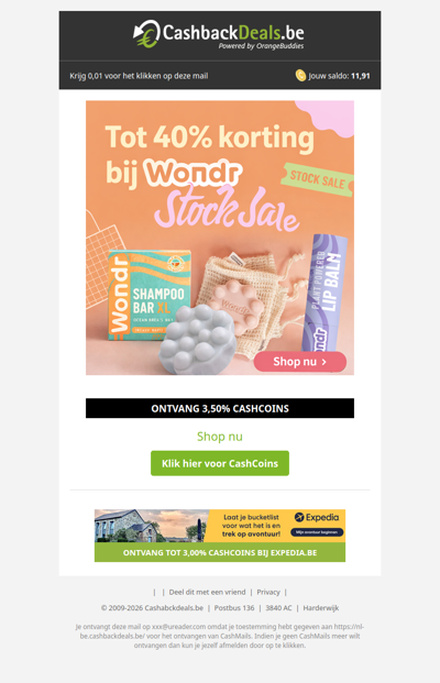 Tot 40% korting bij Wondr