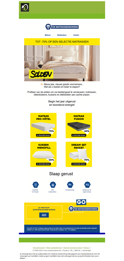 Tot -70% korting bij De Matrassenkoning!