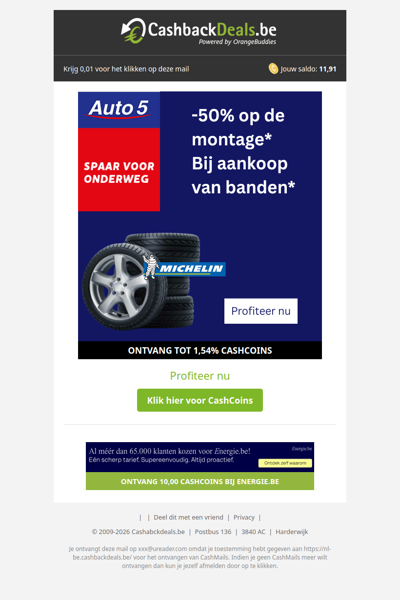 50% korting bij Auto5