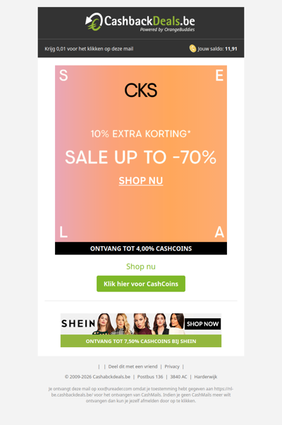 Tot 70% korting bij CKS Fashion