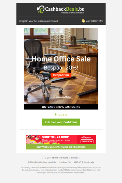 20% korting bij Herman Miller