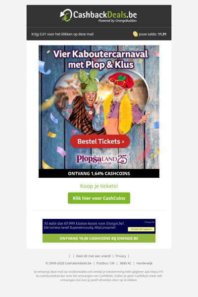 Vier Kaboutercarnaval bij Plopsaland!