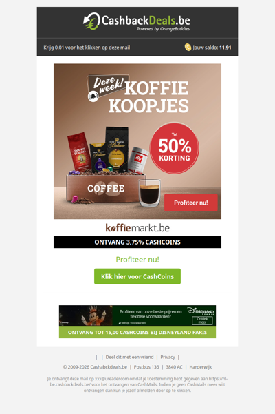 Tot 50% korting bij Koffiemarkt!