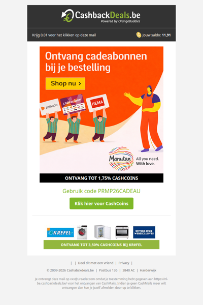 Manutan: ontvang cadeaubonnen bij je bestelling!