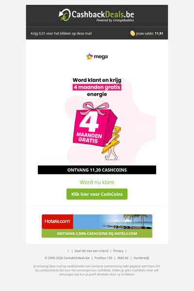 Krijg 4 maanden gratis energie