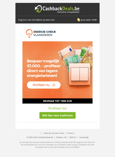 Bespaar tot 1000 EUR op je energierekening