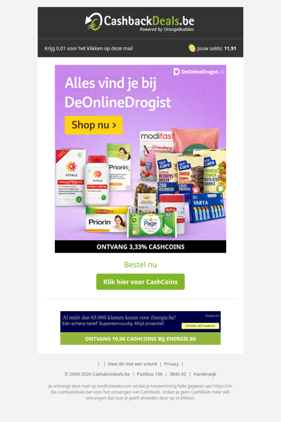 Korting bij De Online Drogist!