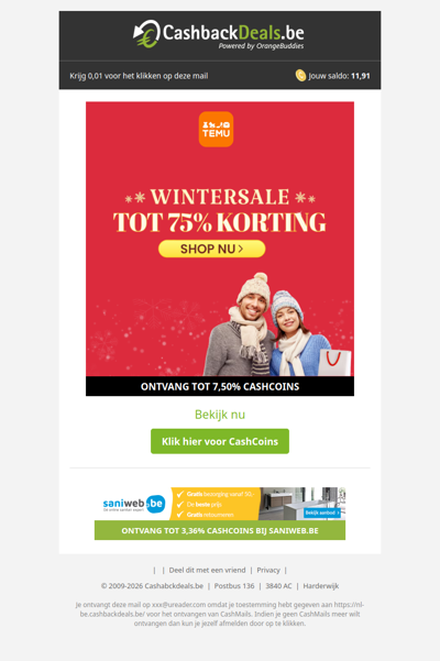 Tot 75% korting bij Temu!