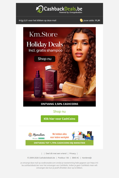 Holiday deals + gratis shampoo bij KM.Store!