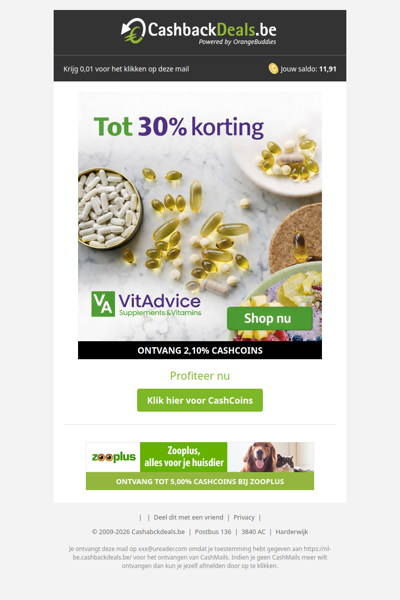 Tot 30% korting bij Vitadvice!