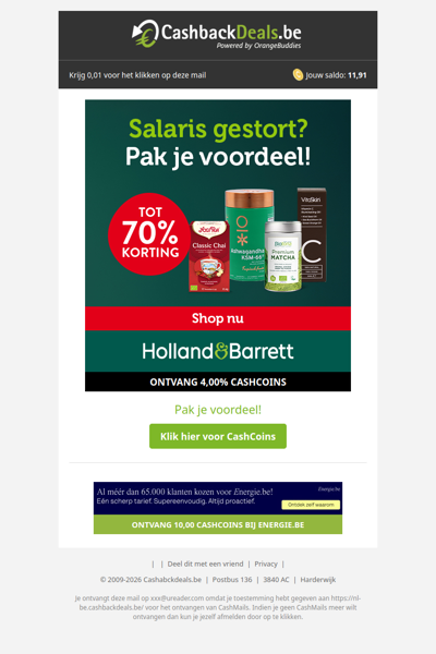 Ontvang tot 70% korting bij Holland & Barrett!