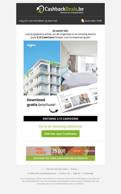 Ontvang snel 3,15 CashCoins!