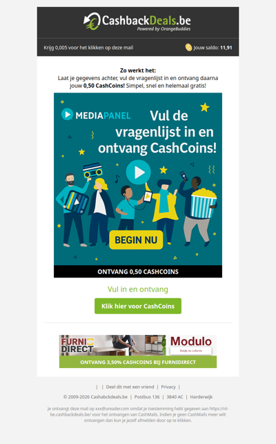 Geef je mening en ontvang CashCoins!