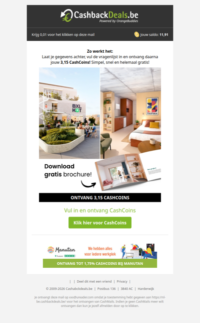 Ontvang snel 3,15 CashCoins!