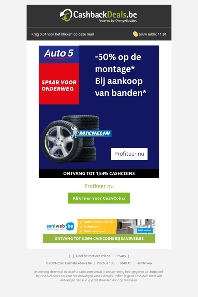 50% korting bij Auto5