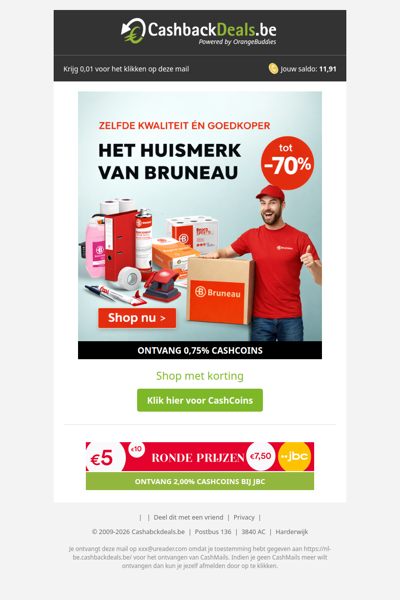 Tot 70% korting bij Bruneau!