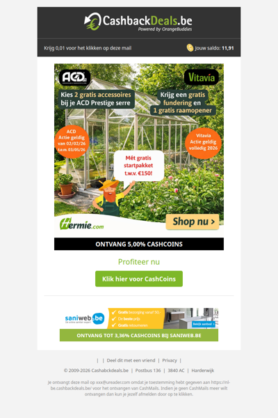 Gratis startpakket t.w.v. 150 EUR bij Hermie!