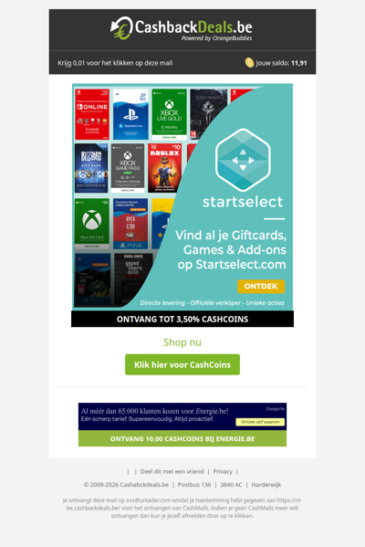 Hier vind je al je Giftcards, Games & Add-Ons!