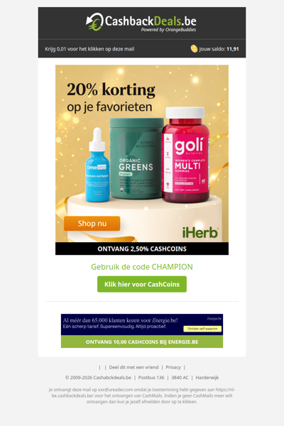 20% korting op jouw favoriete merken bij iHerb.com