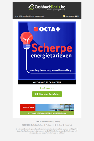 Scherpe energietarieven bij OCTA+