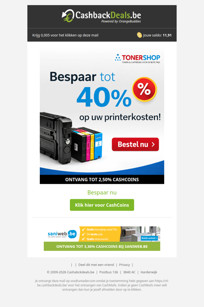 Bespaar tot 40% op jouw printerkosten!