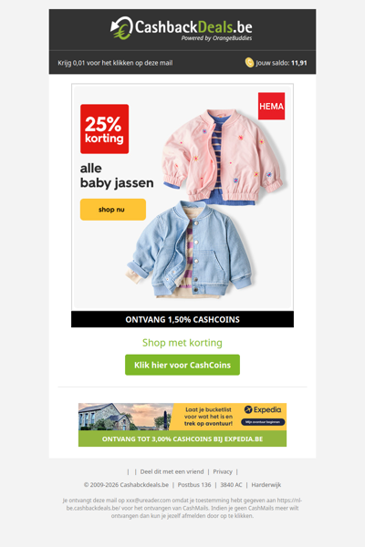 25% korting op alle baby jassen!