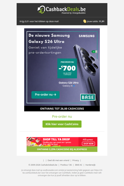 Tijdelijke pre-orderkortingen op de nieuwe Samsung Galaxy S26!