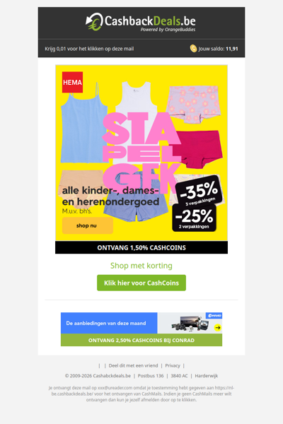 Profiteer van stapelkorting bij HEMA!