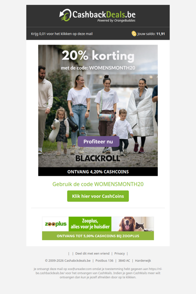 Ontvang 20% korting bij BLACKROLL!